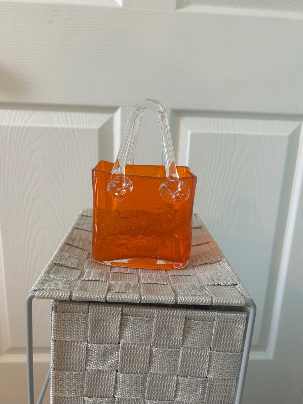 Clear-Handle Orange Tote Bag